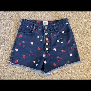 BDG - Strawberry & Cherry high-waisted shorts